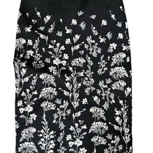BCBGMAXAZRIA Alexa Skirt Womens XS Black Combo Floral Bodycon Knee Length